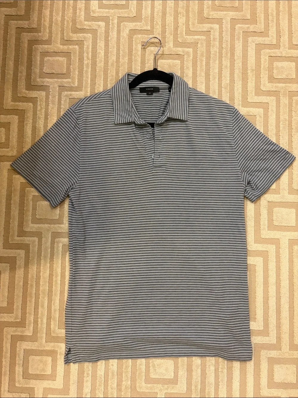 Men's Light blue Striped Polo Shirt - Picture 1 of 5